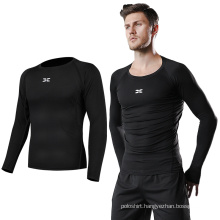 Factory Basketball Gym Compression Quick Dry Tight Mens Long Sleeve Men OEM Service Adults Plus Size Print Shirts & Tops Support